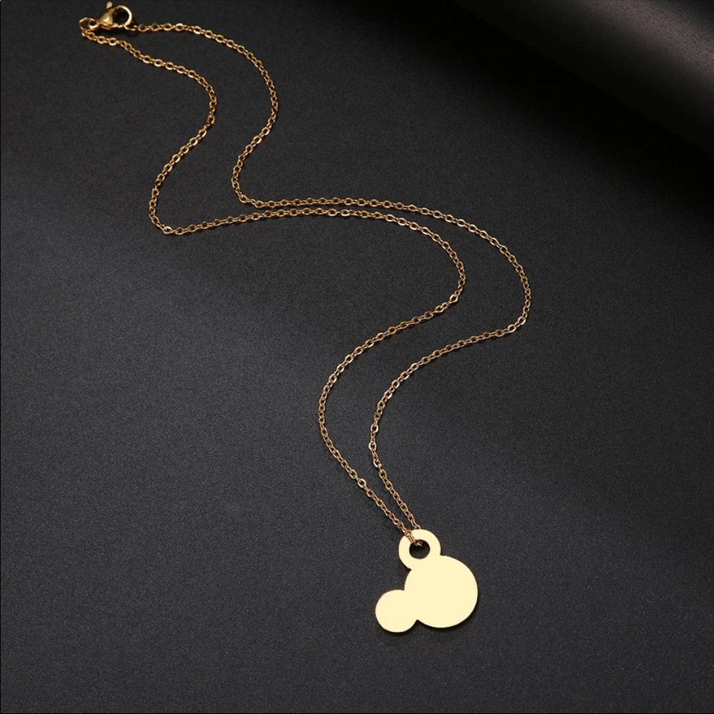 GOLD Minimalist Mickey Stainless Steel Necklace GIFT - Picture 6 of 9